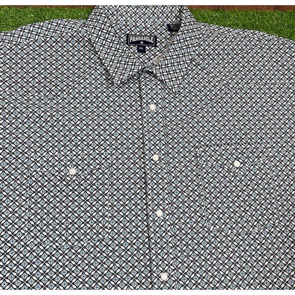Vintage Pearl Snap Western Shirt 2XL‎ Geometric AOl Pattern EUC Panhandle Slim - Picture 3 of 7